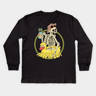 enjoying skull Kids Long Sleeve T-Shirt